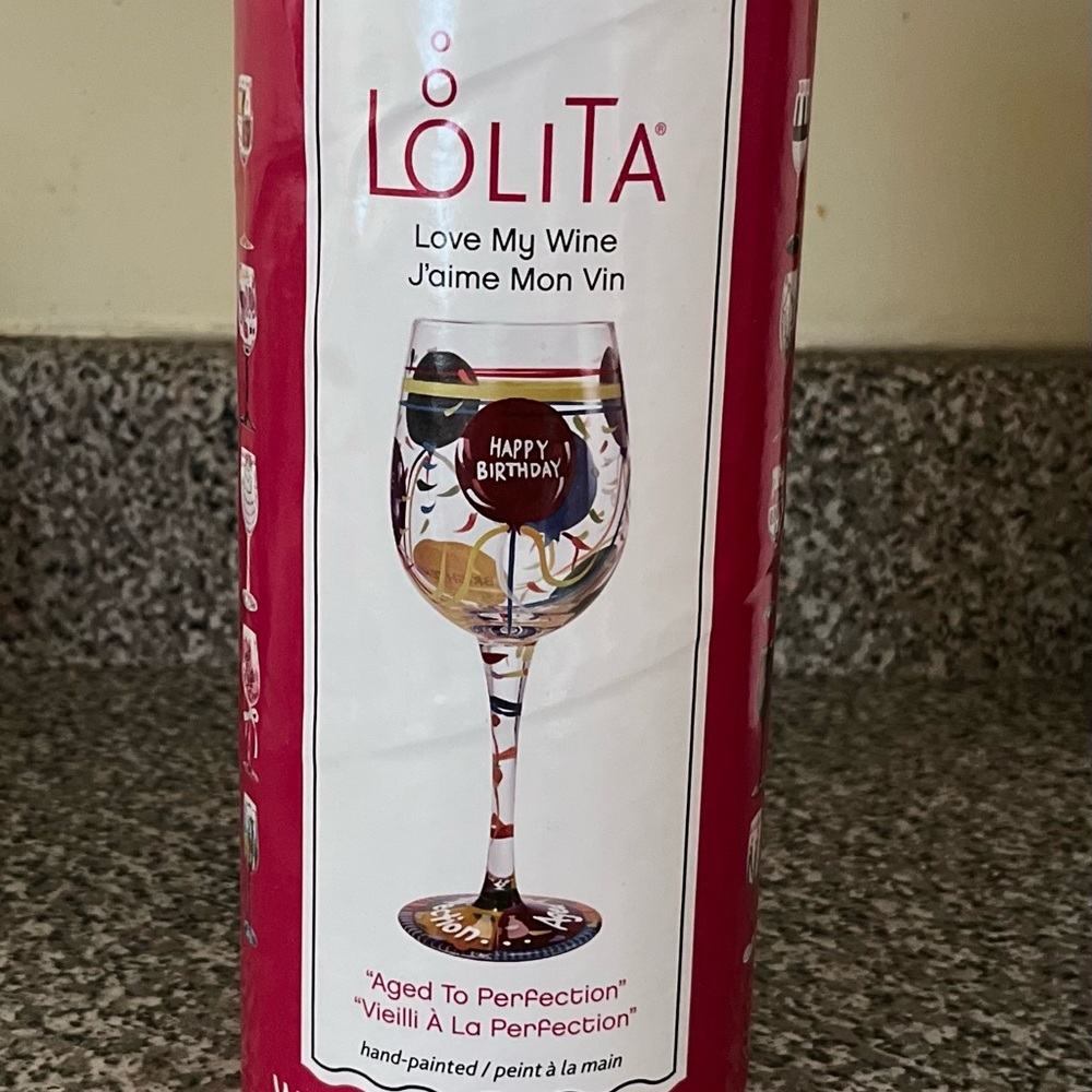 Lolita Happy Birthday Wine Glass